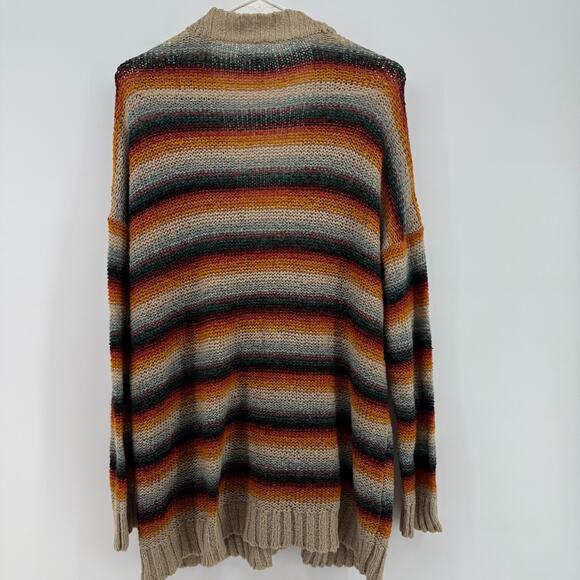 American Eagle Cardigan Striped Y2K Preppy Button Up Size Medium Rainbow Long - Picture 4 of 9